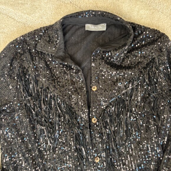 Sequined Fringe Button Down - Picture 3 of 4